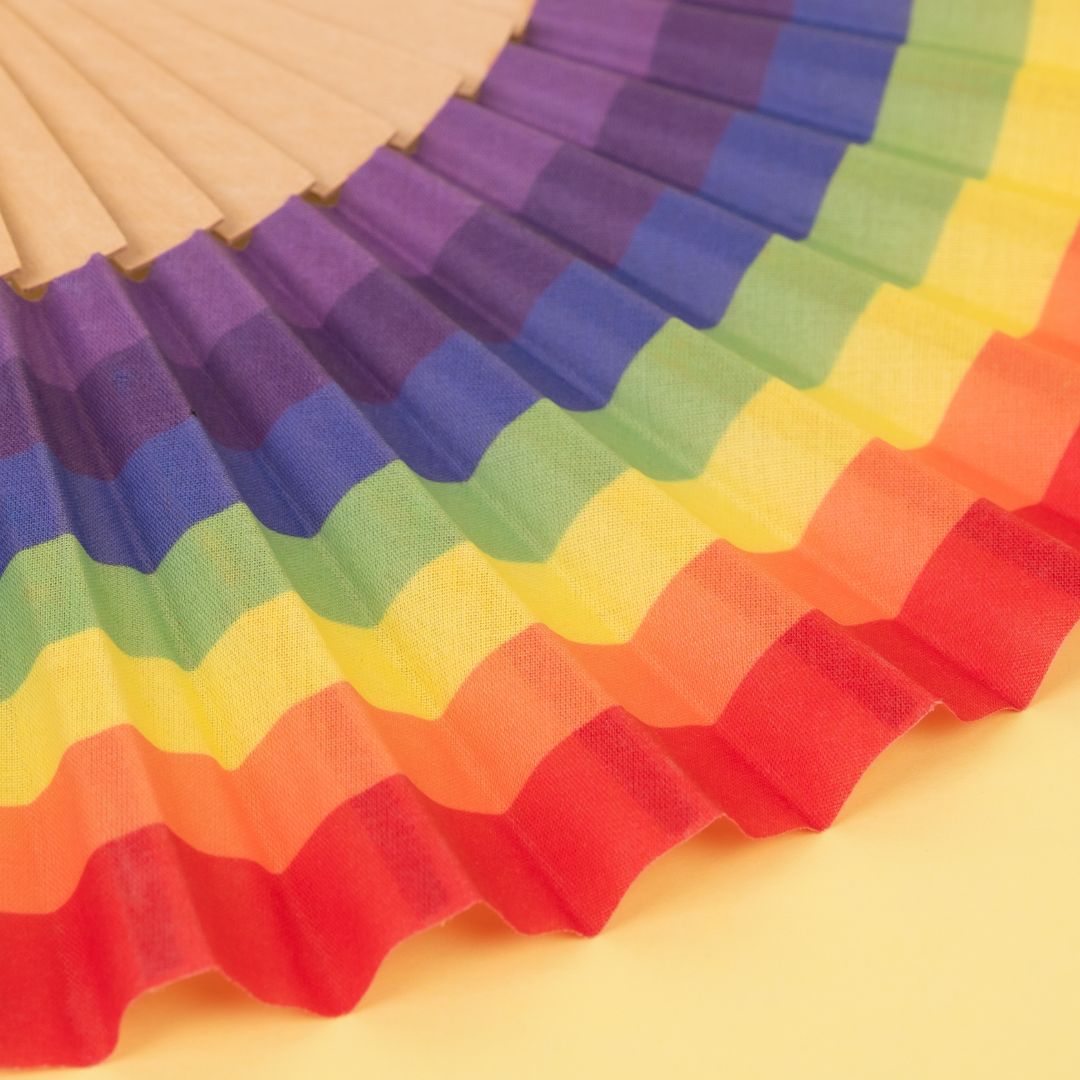 Rainbow Hand Fan