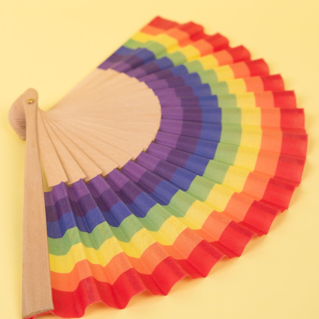 Rainbow Hand Fan