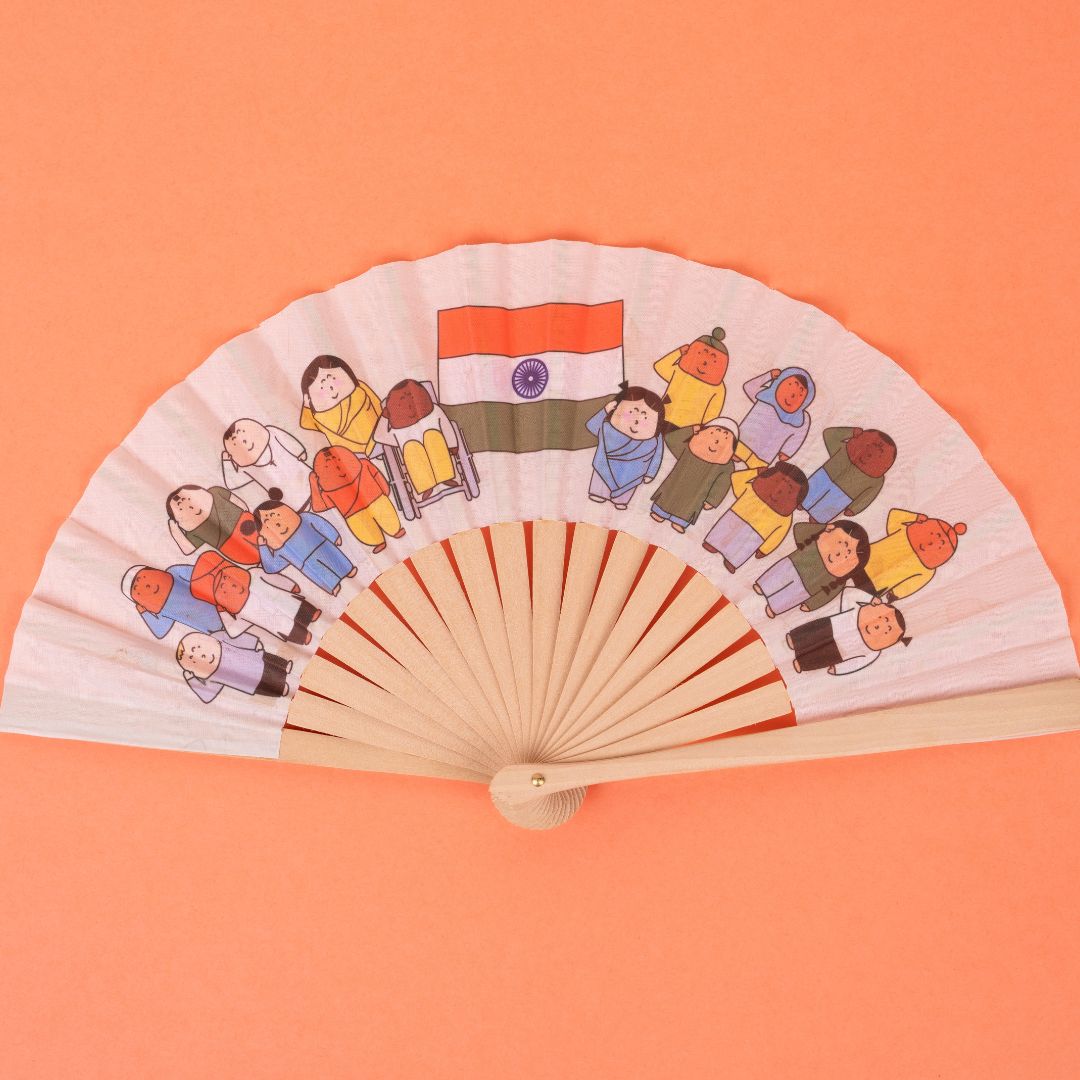 Indian Flag Hand Fan
